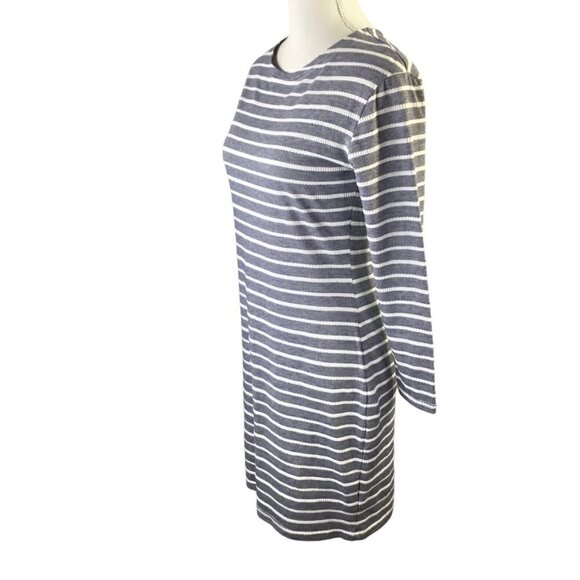 Sail to Sable STS Dress Blue White Striped Size XS 3/4 Sleeve Zipper Textured - Picture 3 of 10